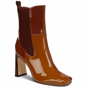 ELLE Womens Block Heel Leather Mid-Calf Boots reinforced sole