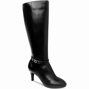 Hanna Womens Leather Tall Mid-Calf Boots Lightweight Feel Comfort Tongue