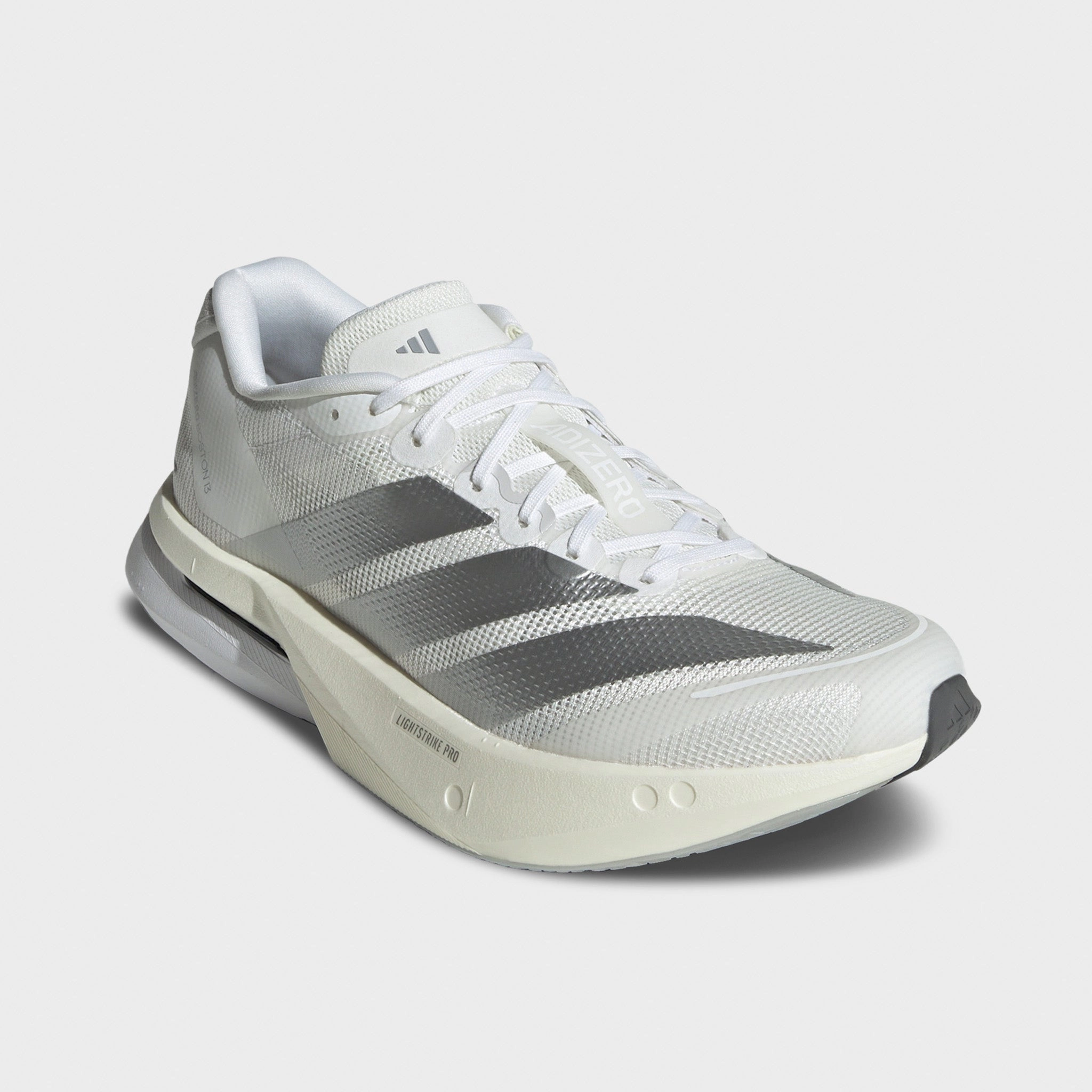 adidas Women's Adizero Boston 13 White / Matte Silver - Dash Grey Knit Fresh