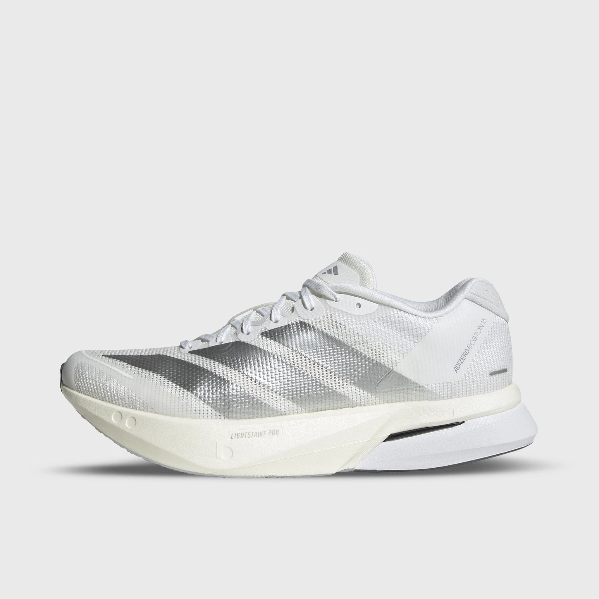 Flex grooves adidas Women's Adizero Boston 13 White / Matte Silver - Dash Grey