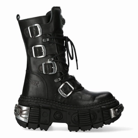 New Rock Mid Calf Gothic Leather Boots-WALL1473-S3 Everyday Pair Snow Activity