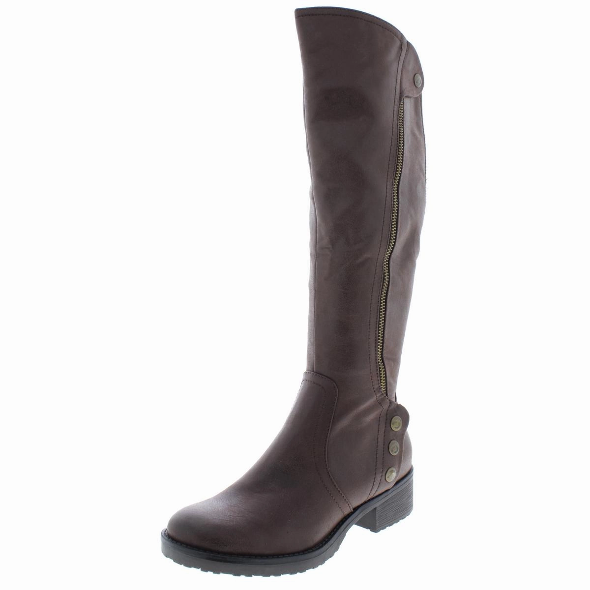 Oria Womens Padded Insole Knee-High Riding Boots All Season Adjustable Fit