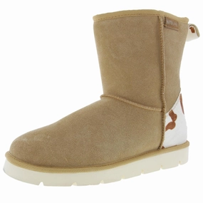 Womens Fleece Lined Leather Winter & Snow Boots Transitional Style