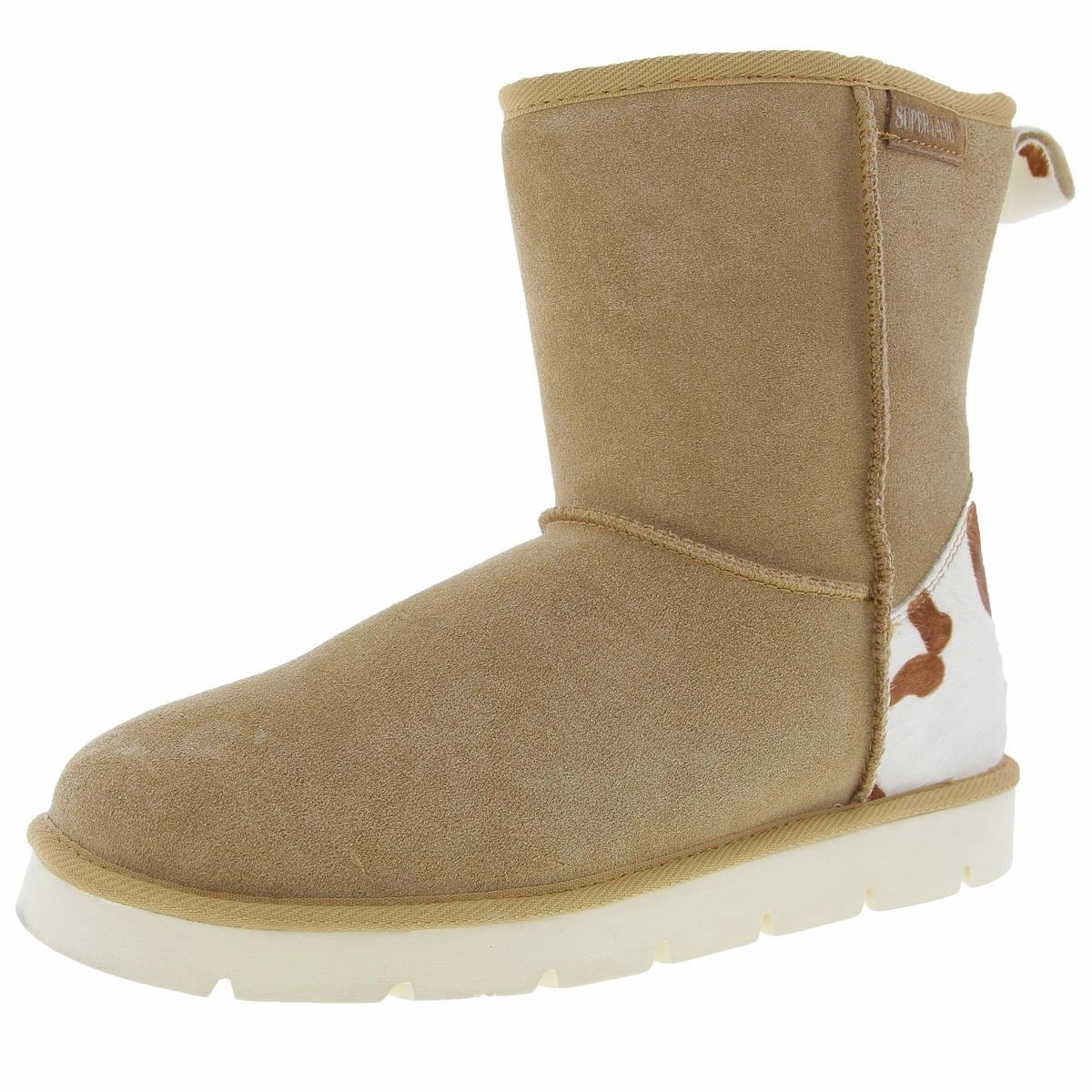 Womens Fleece Lined Leather Winter & Snow Boots Transitional Style