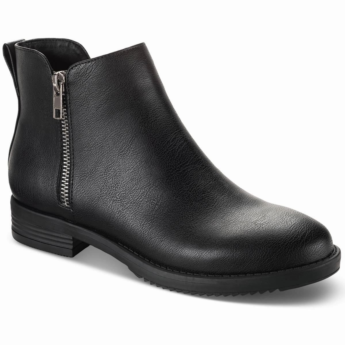 Laylaa  Womens Double Zipper Faux Leather Ankle Boots Party Goer