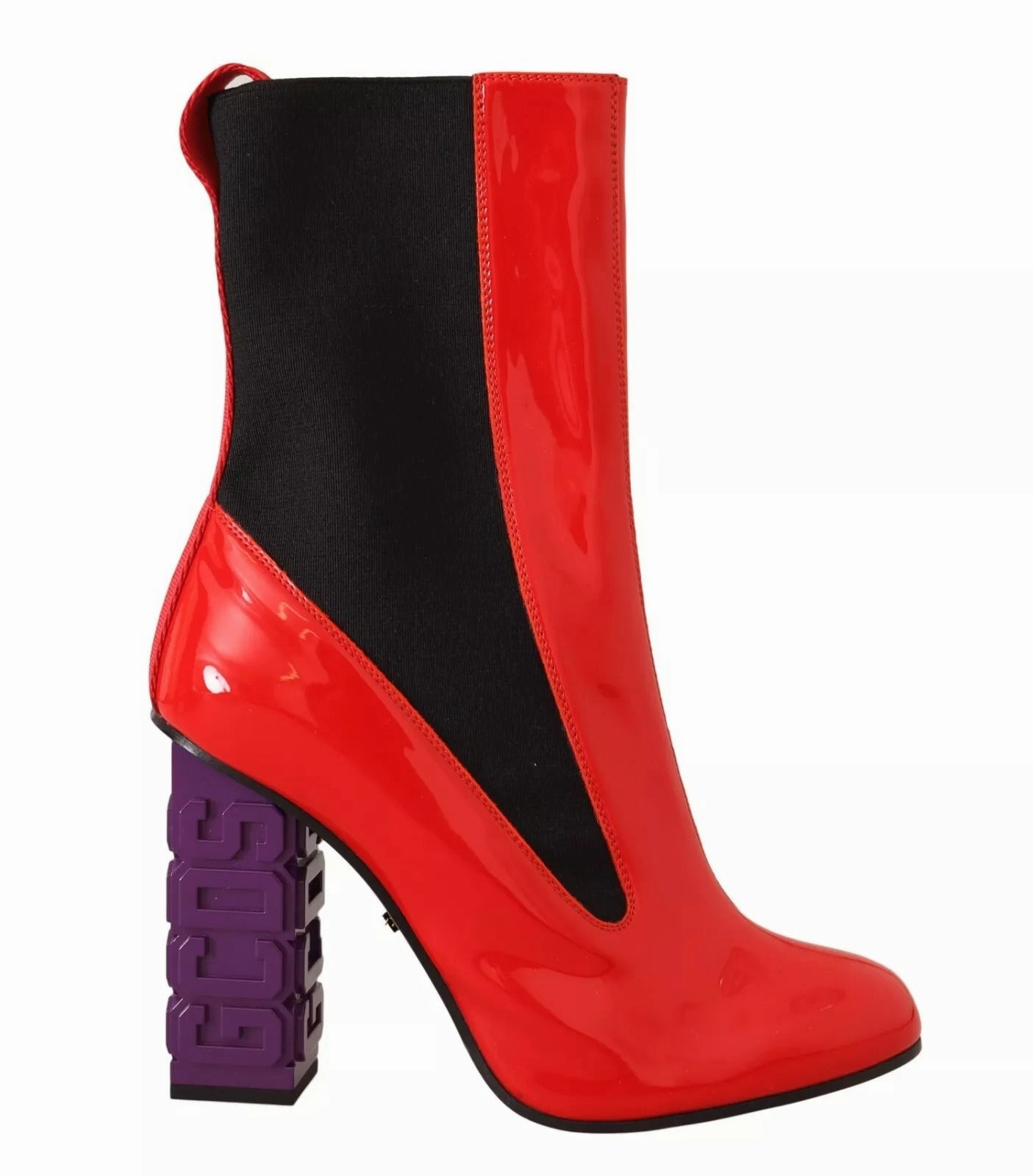 GCDS Leather Fabric Logo Heel Ankle Boots Women's Shoes (Pre-Owned) Eco Material Functional Minimalist