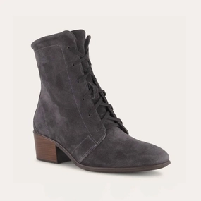 Eco Material Outdoor Trek Off Duty Women's Majesty Tie Boots - Medium In Charcoal Suede