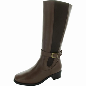 mesh material Grippy Outsole Weekend Wanderer Allegria Womens Leather Stacked Heel Knee-High Boots