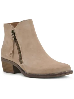 Altos Womens Suede Block Heel Ankle Boots Grippy Outsole Trail Exploration Running Comfort