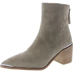 Amber Womens Suede Block Heel Ankle Boots Seamless Comfort Mountain Hike Pull-on style