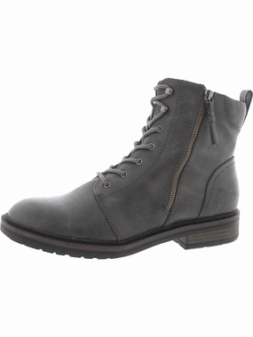 Comfort Lining Windy Weather work use Amysue Womens Faux Leather Heels Combat & Lace-up Boots