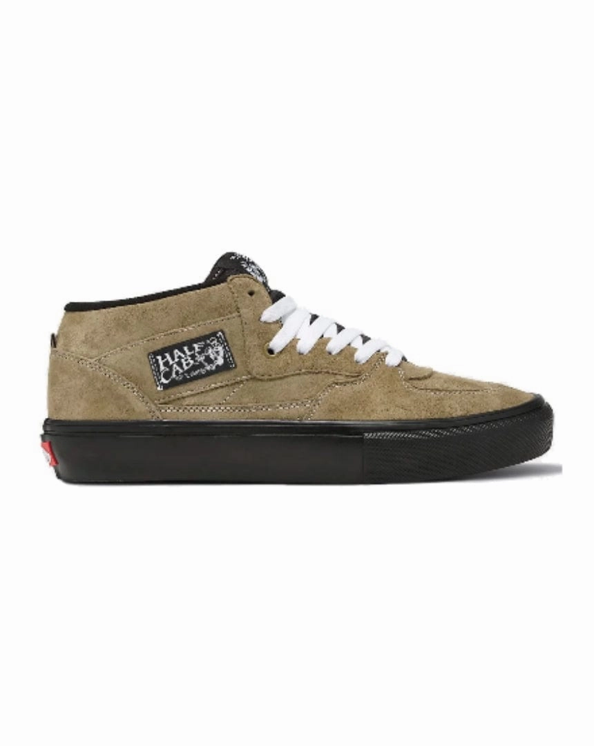 High Traction Tread Vans Skate Half Cab - Pig Suede / Olive / Black