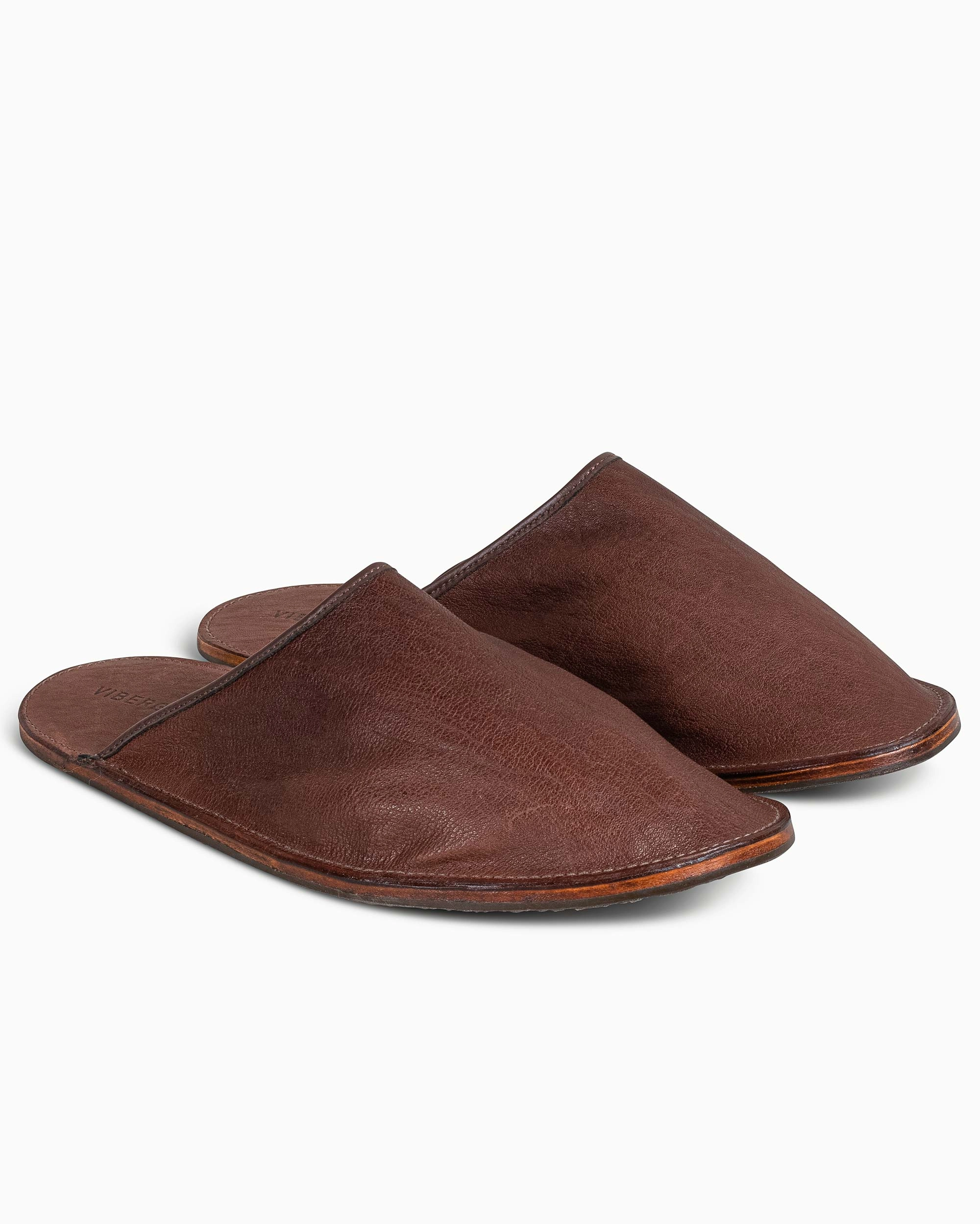 Viberg Slide Marrone Washed Kangaroo Non Slip Wellness Seekers