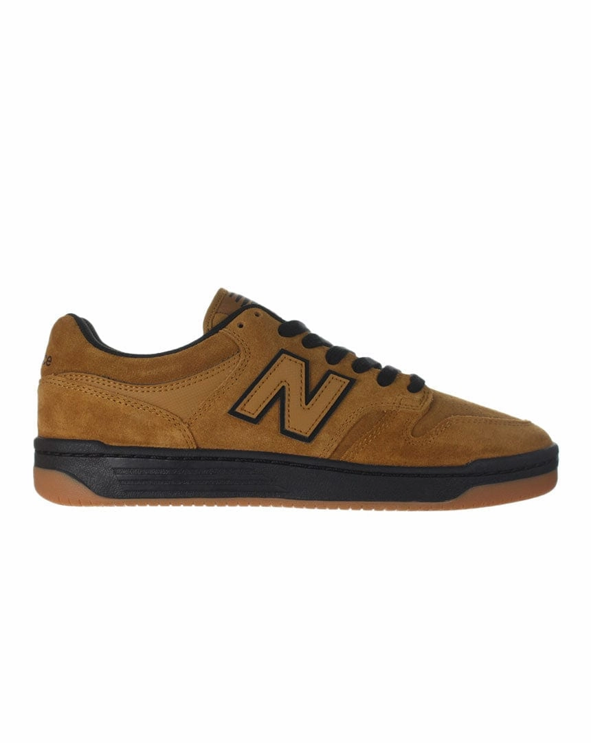 New Balance Numeric 480 - Brown / Black slim cut Reflective Safety Details