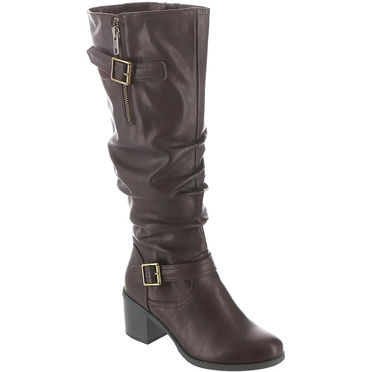Outdoor Protection Casual Comfort Desirable Womens Faux Leather Slouchy Knee-High Boots