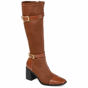 Journee Collection Womens Gaibree Stacked Heel Knee High Boots Cold Proof