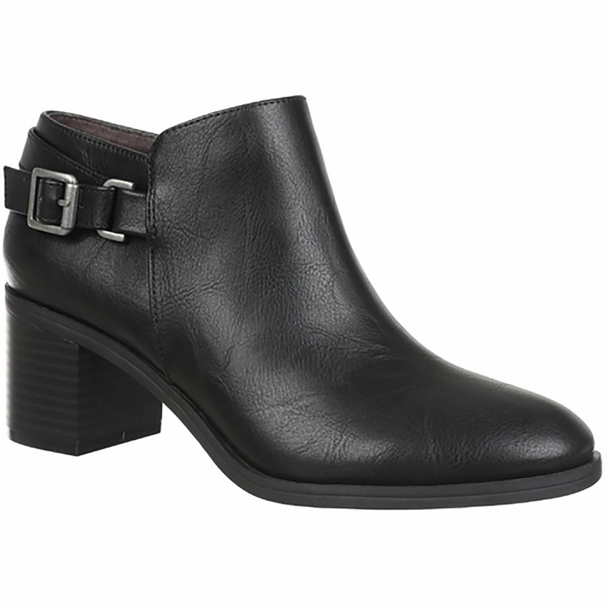 Lorelai Womens Zipper Faux Leather Ankle Boots Thermal Core Rainy Day Commuter