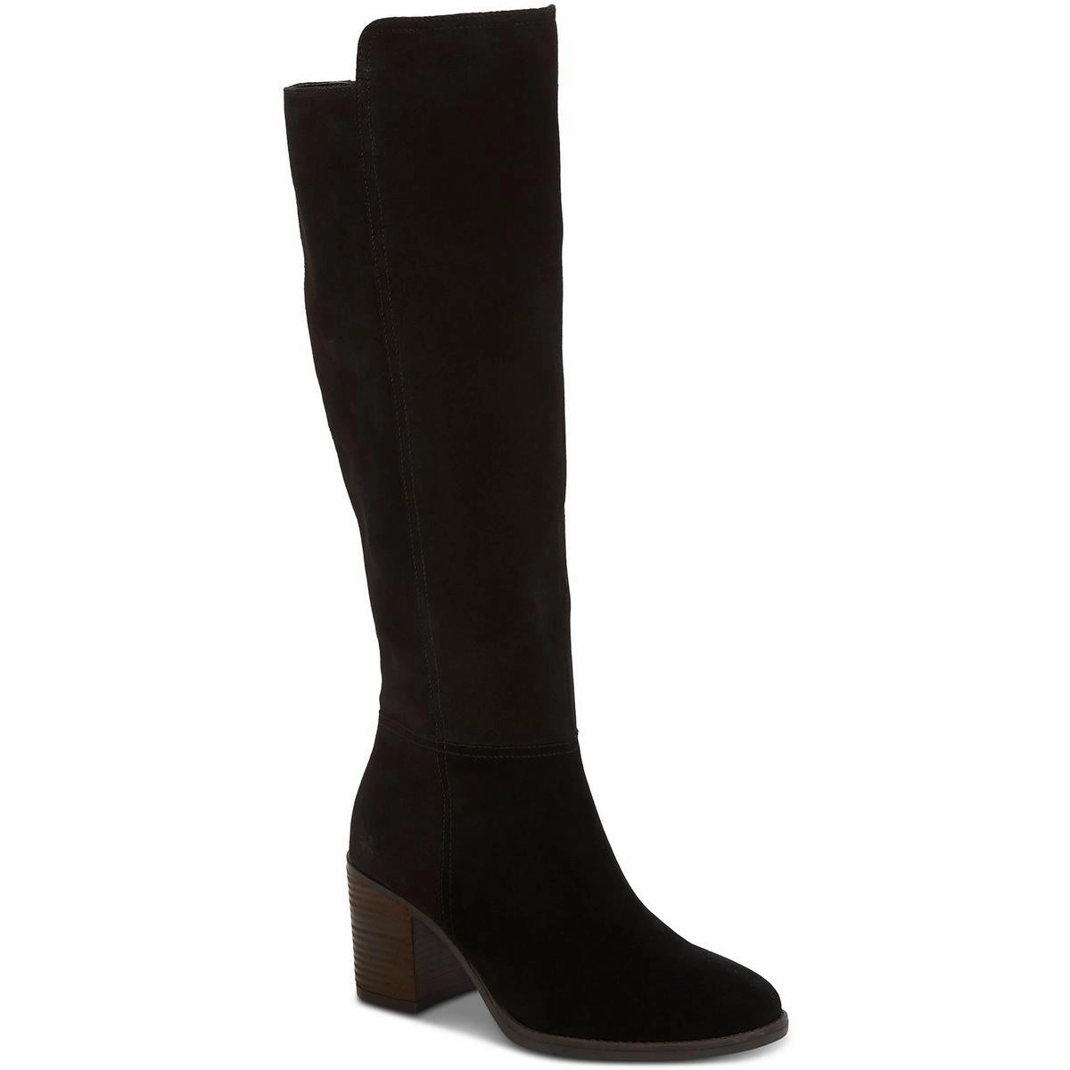 Bonnay Womens Extra Wide Calf Suede Knee-High Boots Minimalist Look Cozy Feel