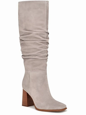 Storm Wear Mud Resistant Mountain Climber DOMAEY Womens Suede Block heel Knee-High Boots