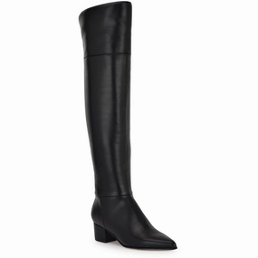 WNMANER3 Womens Solid Man Made Knee-High Boots Thick Grip Cold-resistant