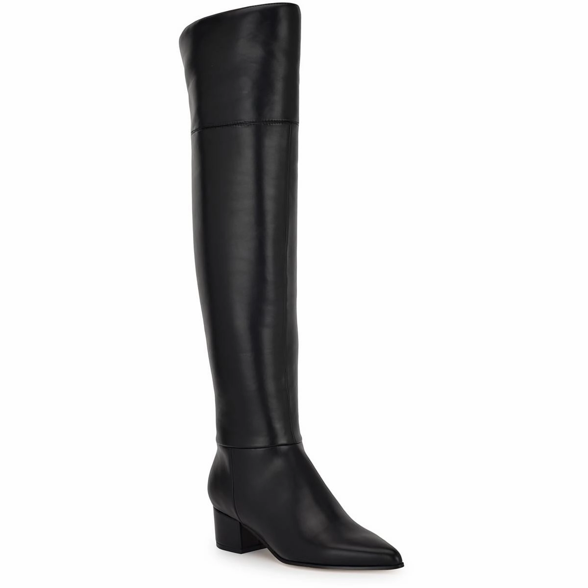 WNMANER3 Womens Solid Man Made Knee-High Boots Thick Grip Cold-resistant