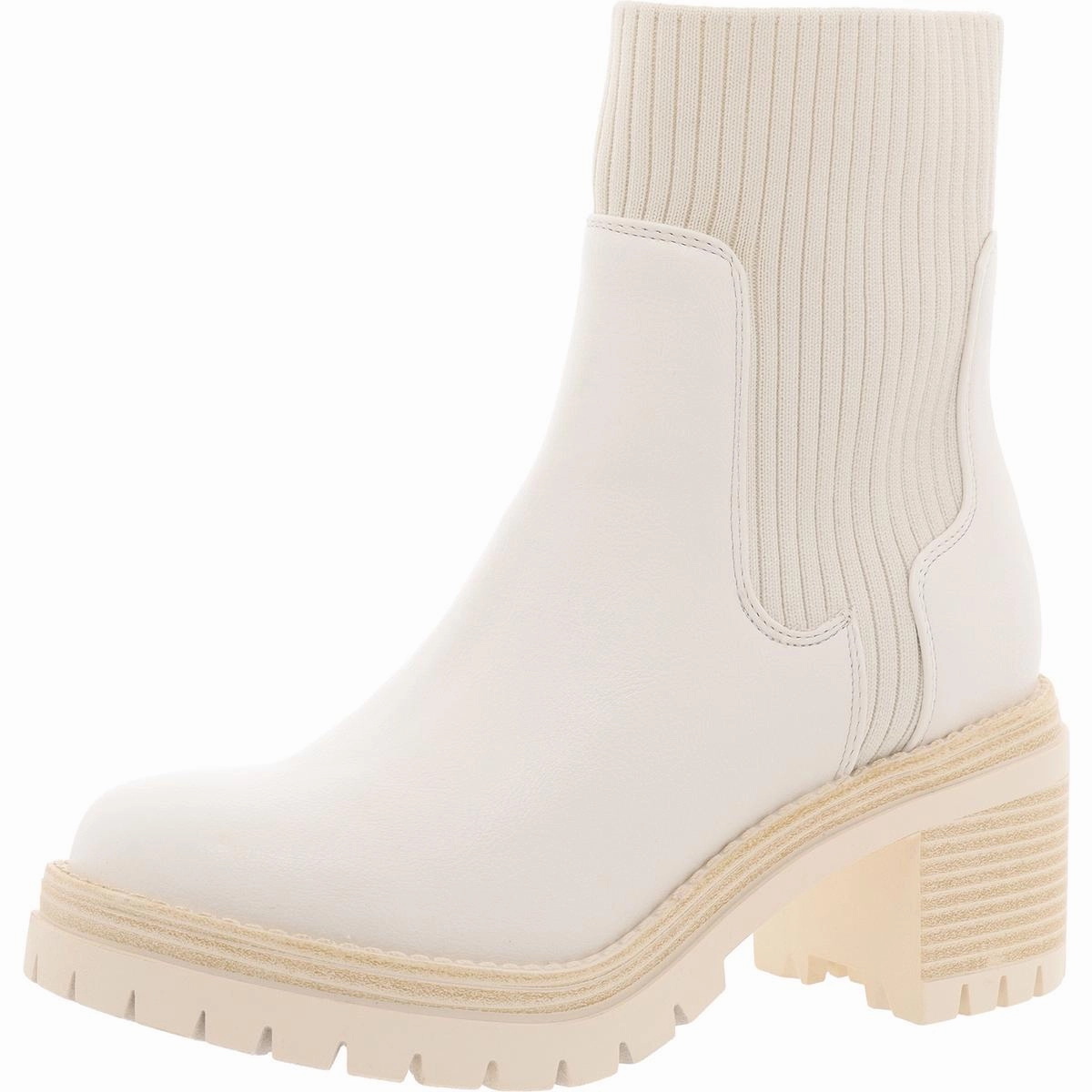 Alonza Womens Lugged Sole Leather Chelsea Boots Protective Finish Urban Commute Odor Resistant