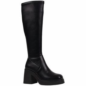 Tiger Mark Anti Odor Womens Block Heel Faux Leather Knee-High Boots