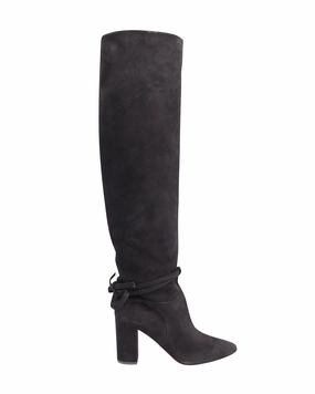 Aquazzura Milano 85 Boots in Black Suede Anti Odor Backcountry Camper Cushioned Step Weather Resistant User
