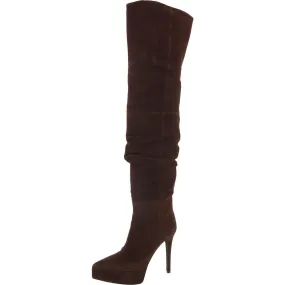 Ashley Womens Suede Platform Over-The-Knee Boots Gym workout Comfort Toe Box