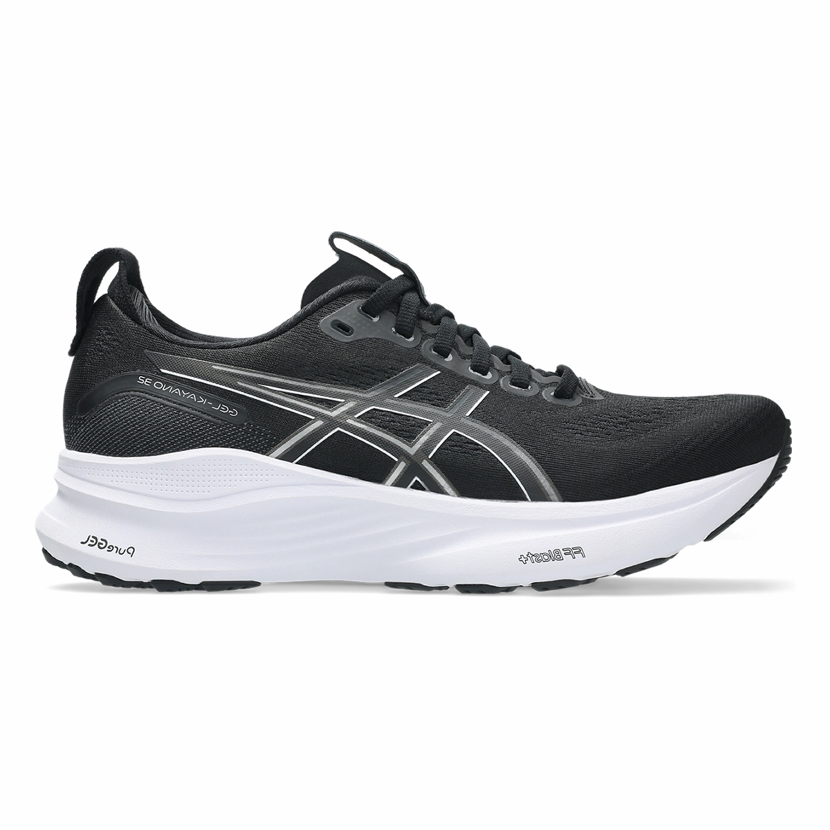 Asics Gel Kayano 32 - Black - White triathlon running shoes running in a cycling studio shoes