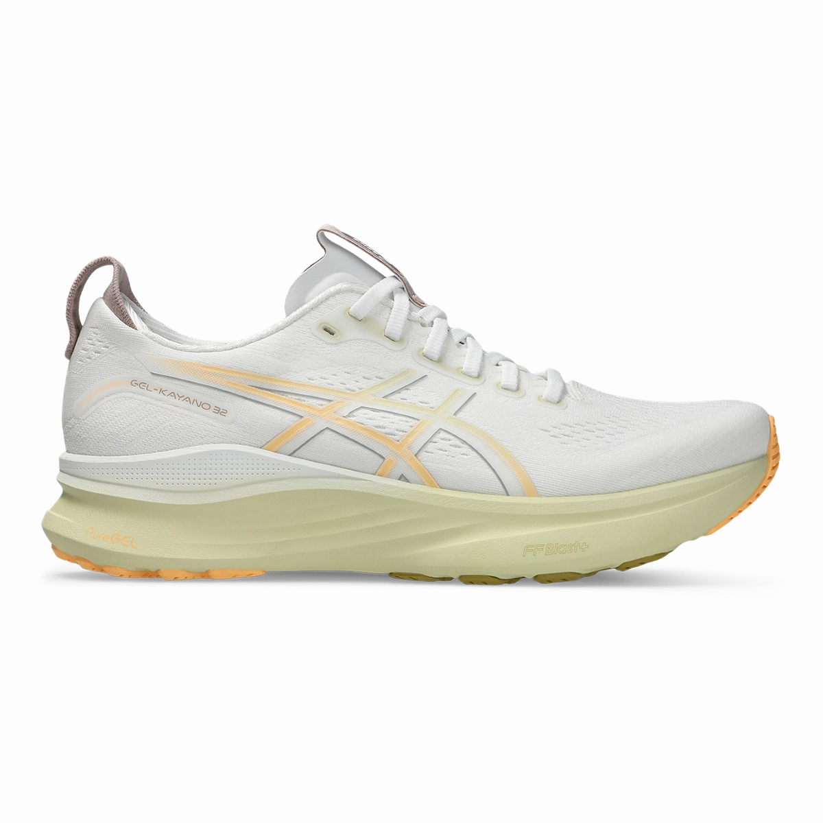 Asics Gel Kayano 32 - White - Orange Glow running in a gulf area shoes running in half - marathons shoes