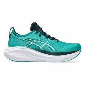 Asics Gel Nimbus 27 Wave Teal - Saxon Green Traction Grooves running for a challenge