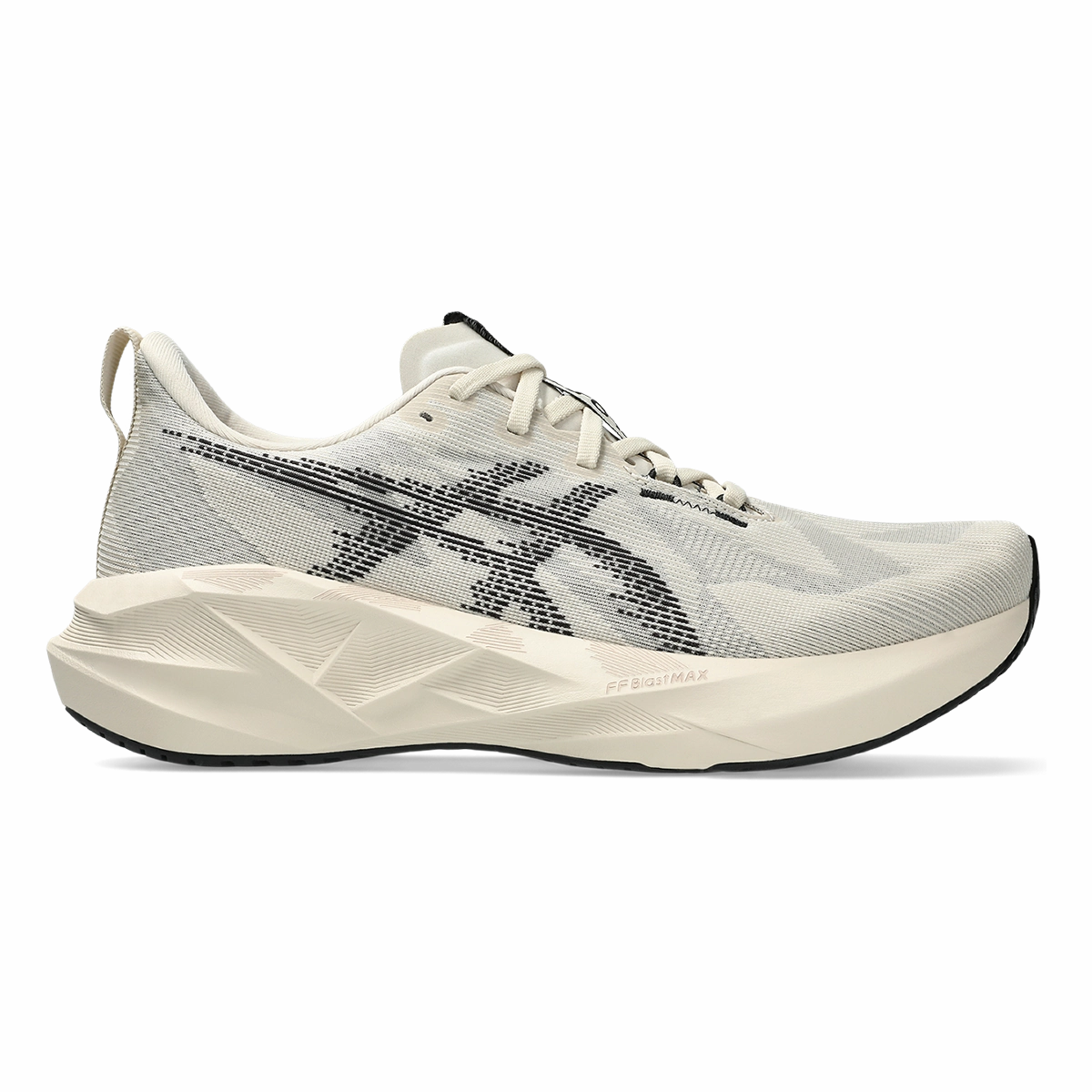 Asics Novablast 5 Oatmeal - Black thin - sole shoes youth shoe appearance