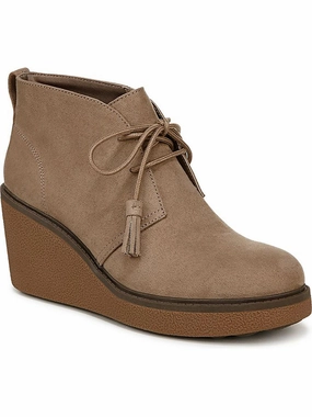 Classic Design Good Grip Aurora Womens Faux Suede Ankle Wedge Boots