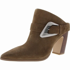 Baily Womens Buckle Suede Ankle Boots Mid Rise Minimal Color