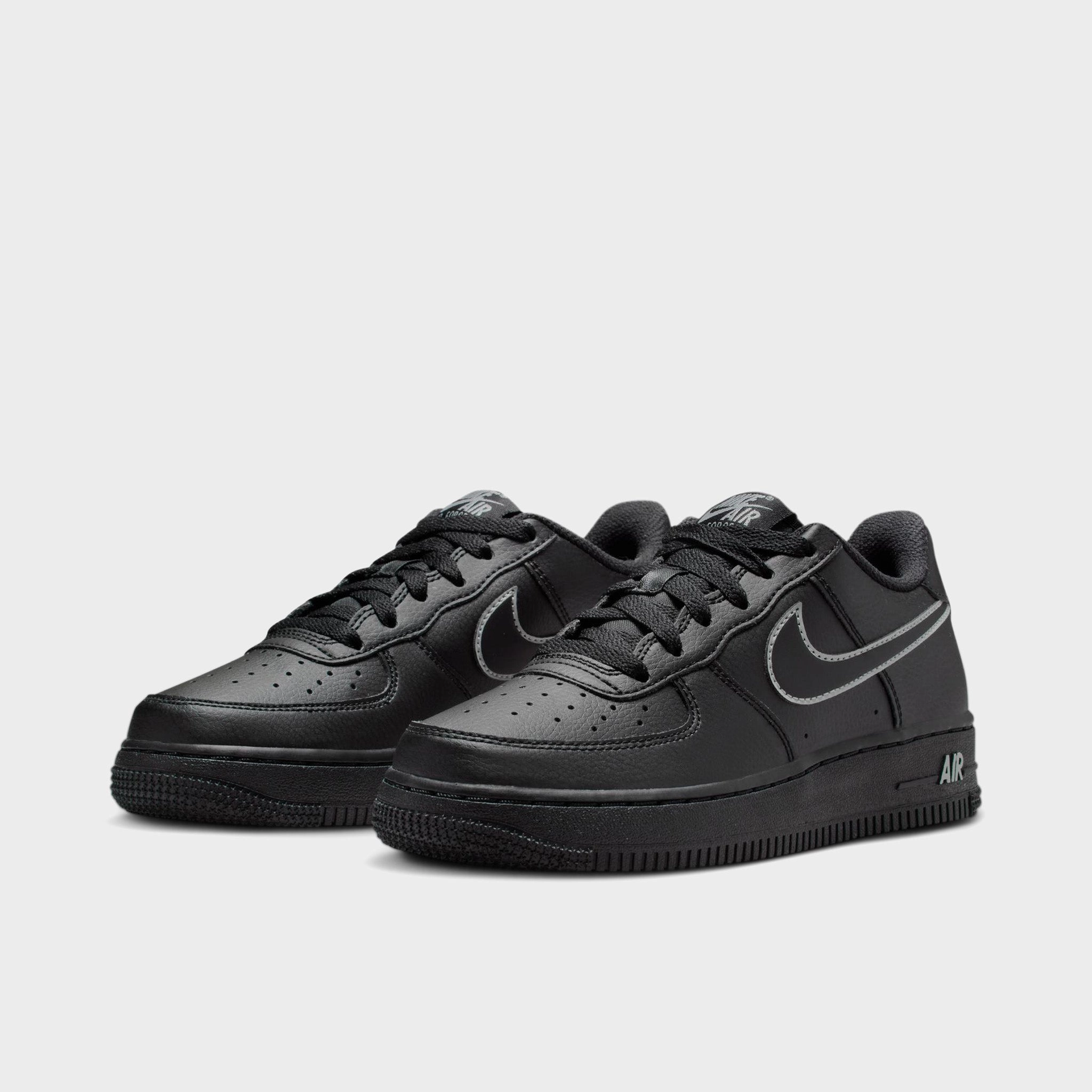Nike Air Force 1 GS Black / Light Smoke Grey Responsive Foam Midsole Play Driven Frame