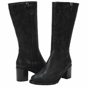 Anti-fungal Slip Resistant Hiking Trails Rosina Heeled Boots In Black Camo