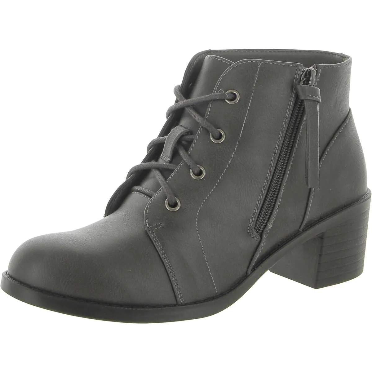Anti fungal Becker Womens Faux Leather Block Heel Ankle Boots