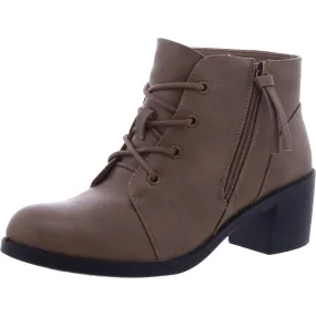 All-Purpose Use Becker Womens Faux Leather Block Heel Ankle Boots