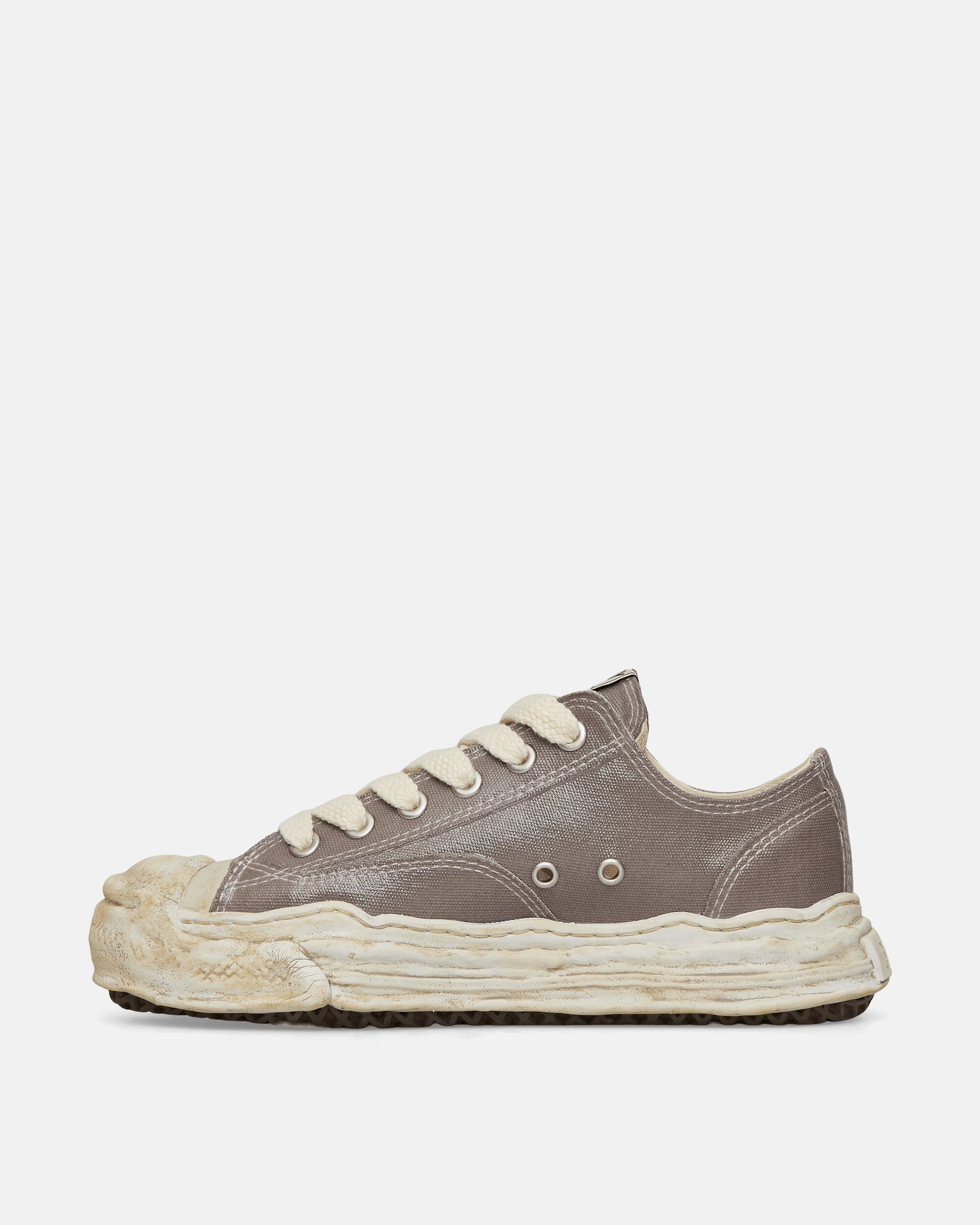 Hank OG Sole Silicon Coating Canvas Low Sneakers Gray Wide Base Platform Thermal Regulating Fabric