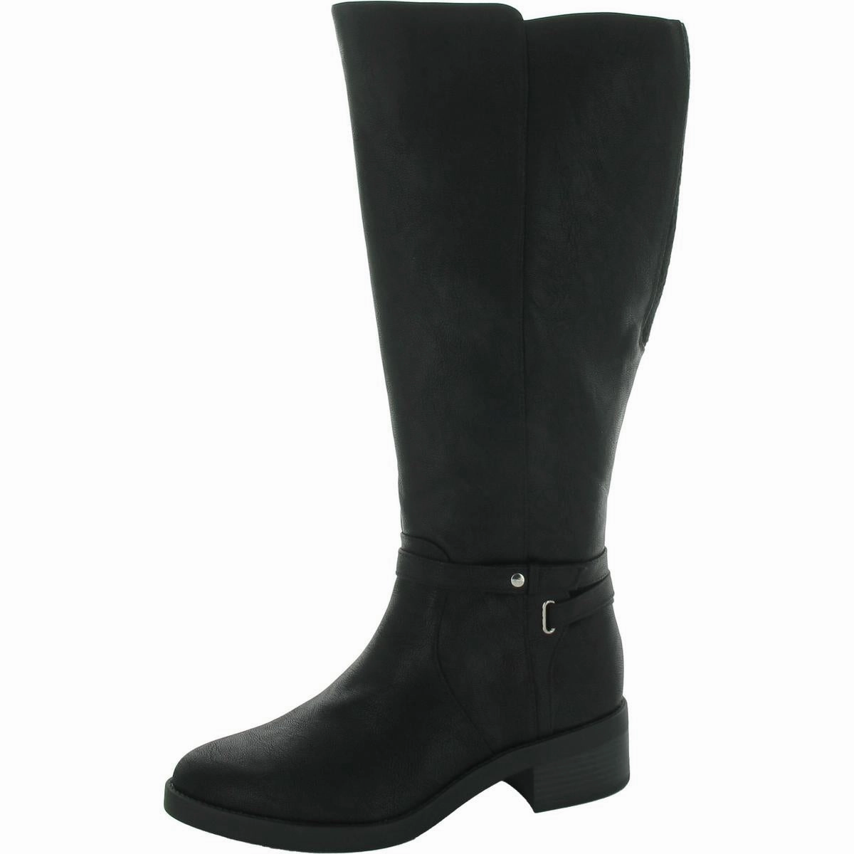 Cushioned Berkley Womens Faux Leather Wide Calf Knee-High Boots