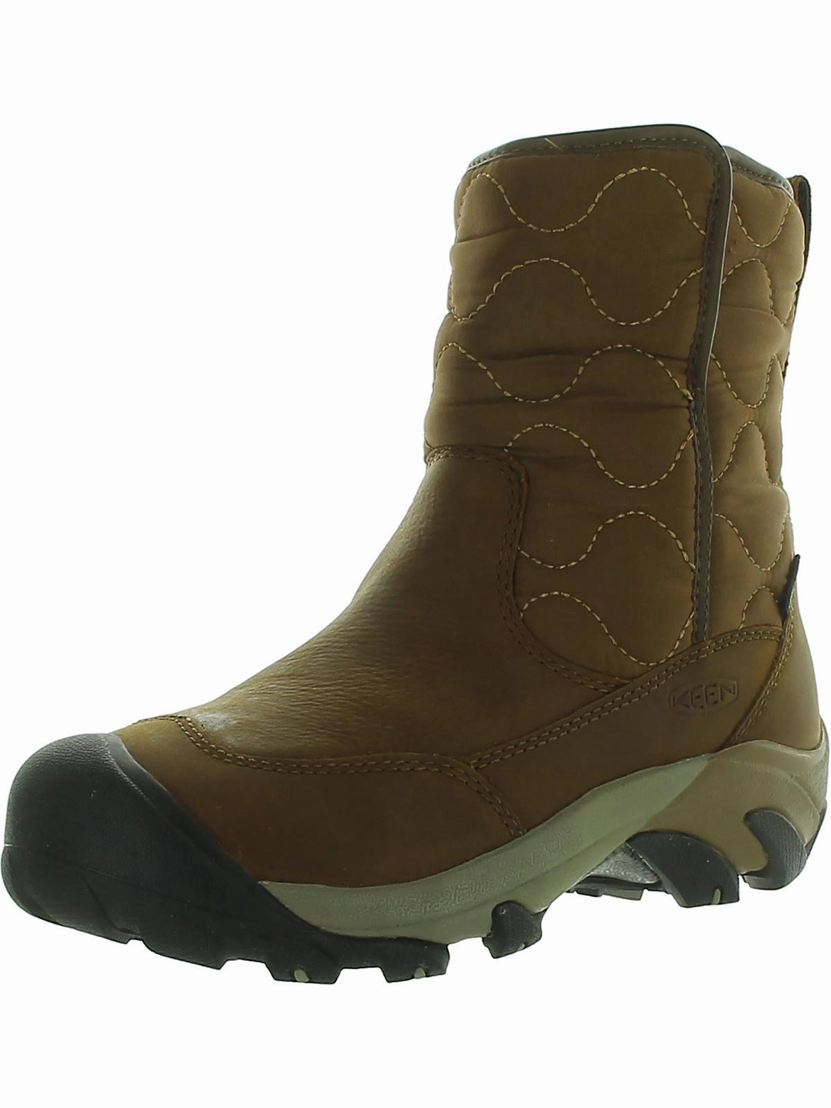 Stylish Option Minimal Color Betty Womens Leather Quilted Winter & Snow Boots
