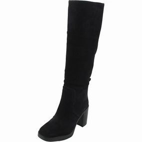 BHFO Womens Block Heel Leather Knee-High Boots Feather Light Snow Trekker