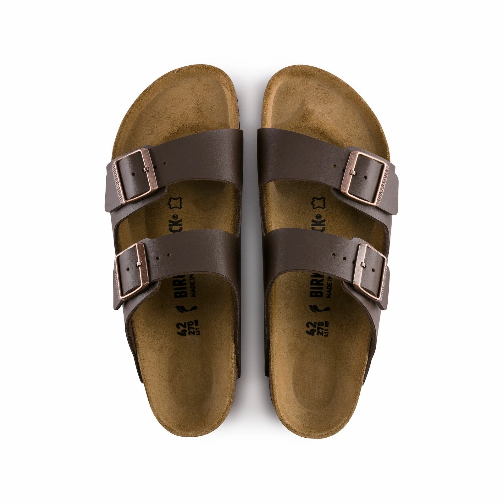 Torsional Stability Birkenstock Arizona Birko-Flor (Dark Brown) Men's Sandals 51701