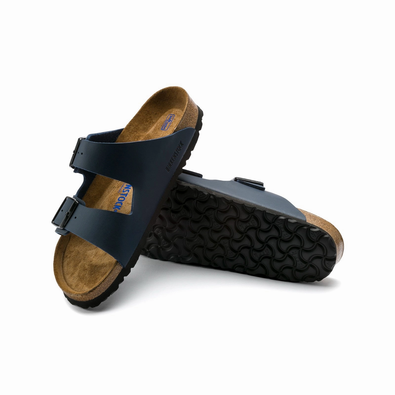 Birkenstock Arizona Soft Footbed Birko-Flor (Blue) Men's Sandals 51061 Durable Material Adaptive Heel Cradle