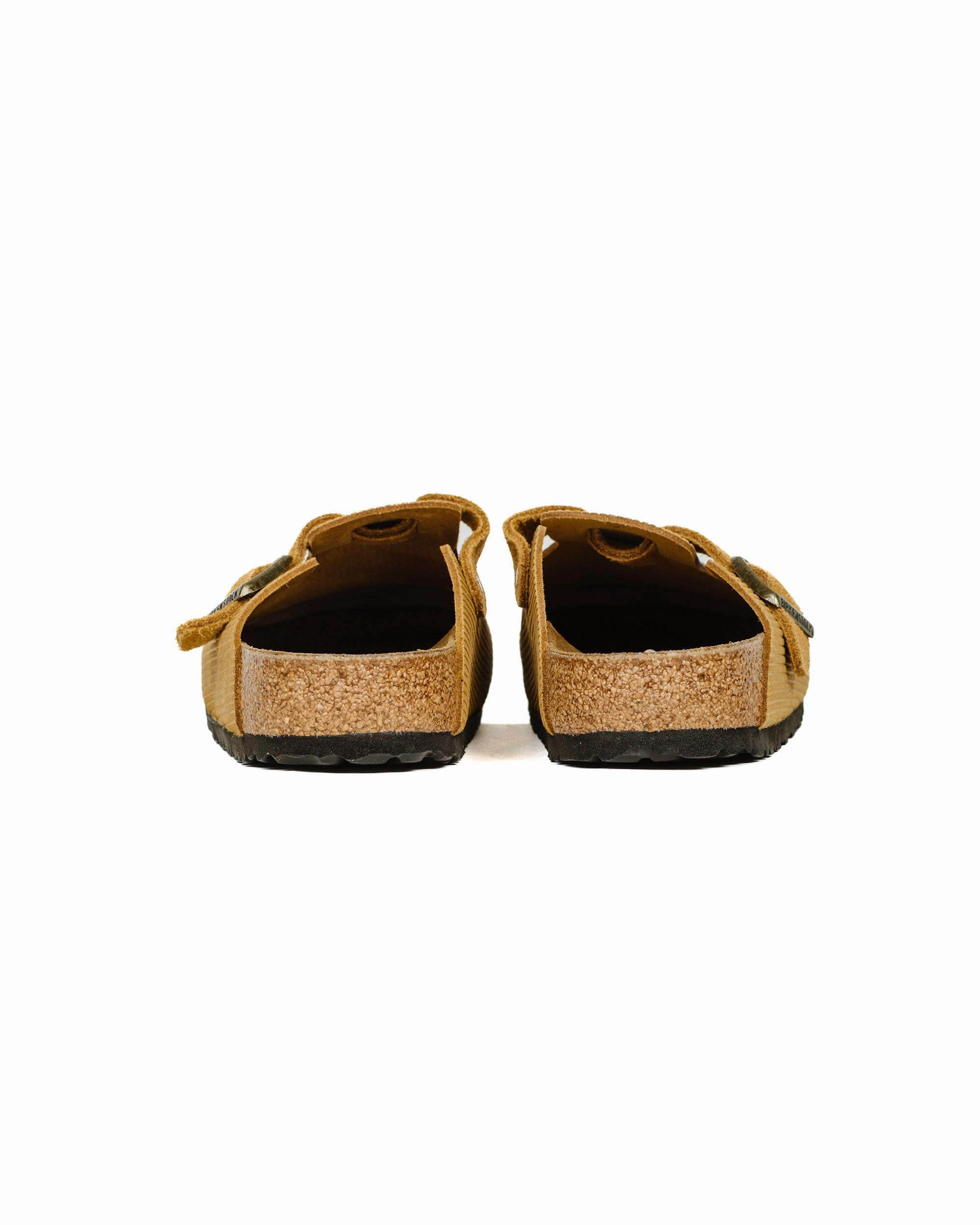Slim Line Reinforced Seams Birkenstock Boston Cork Brown Suede Corduroy