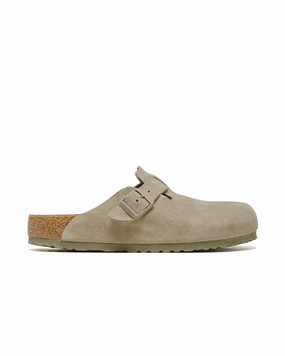Birkenstock Boston Faded Khaki Suede Comfort support Marathon Fit