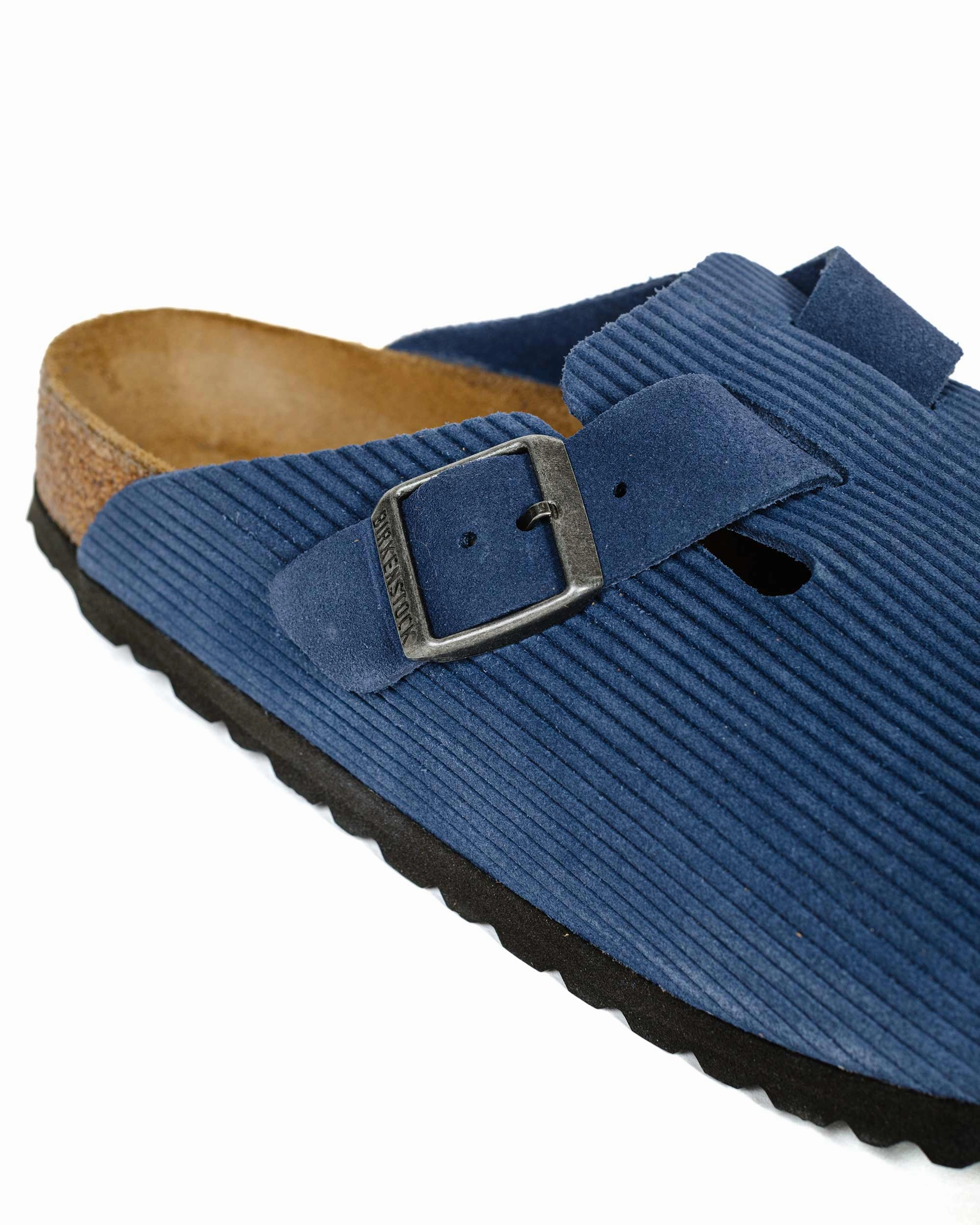 Birkenstock Boston Indigo Blue Suede Corduroy Fashionable
