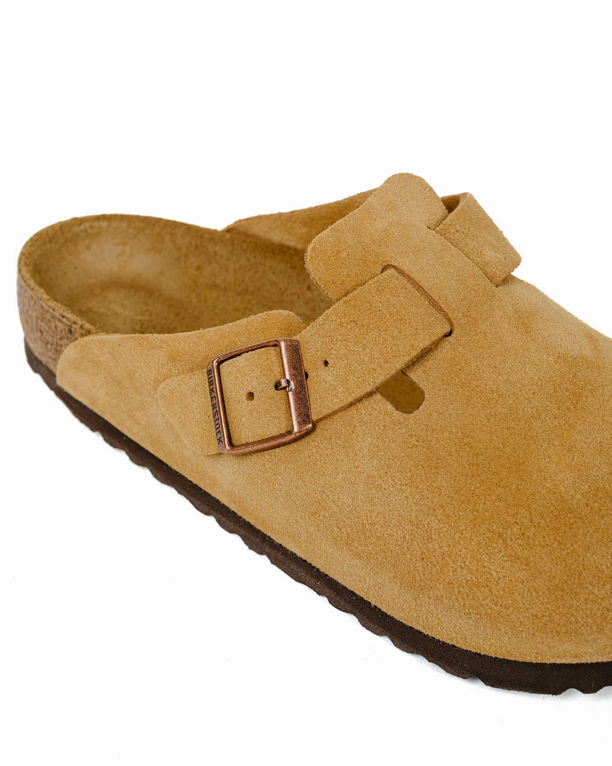 Birkenstock Boston Latte Cream Suede Ankle Support Mix Hue