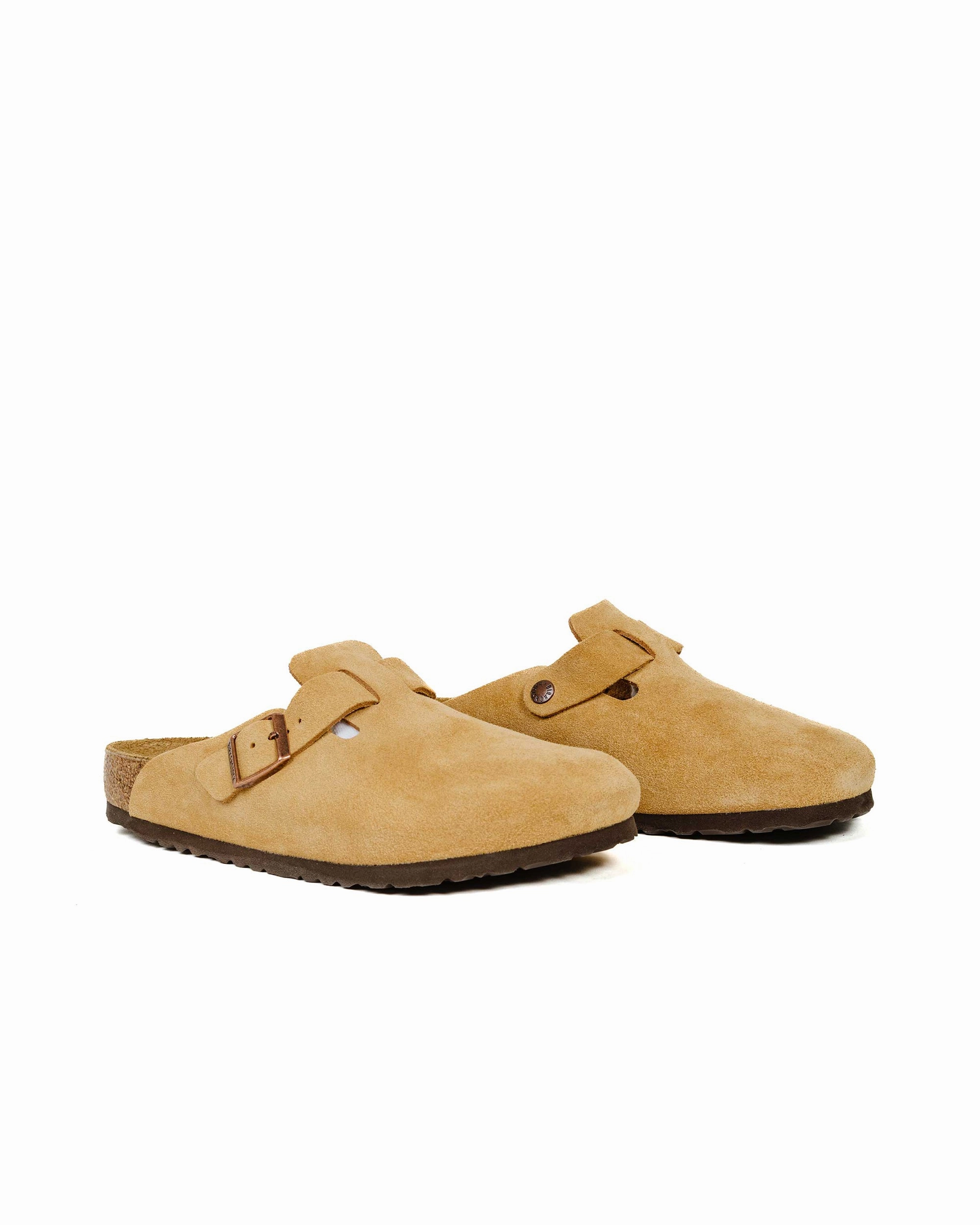 Birkenstock Boston Latte Cream Suede Cushioned heel